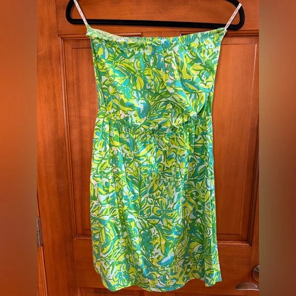 Lilly Pulitzer Strapless Windsor Dress Green Parrot - Picture 2 of 5